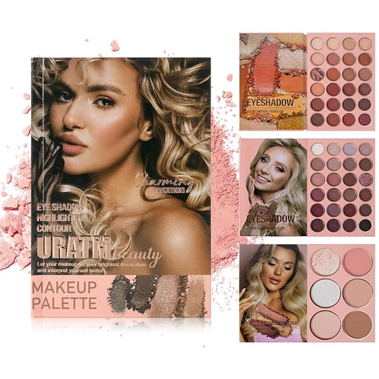 4-Layer Multi - Functional Beauty Book Kit- Style Makeup Palette Ingeniously Combines Eyeshadows, Blushes, Highlighters, Contour Powders In One,Best Choice for A Gift for Women (U150A)-Velvo Beauty