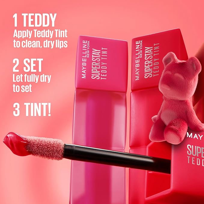 Maybelline Super Stay Teddy Lip Tint, Long Lasting Matte Lipstick For Up To 12HR Wear, Kneehigh, 1 Count-Velvo Beauty