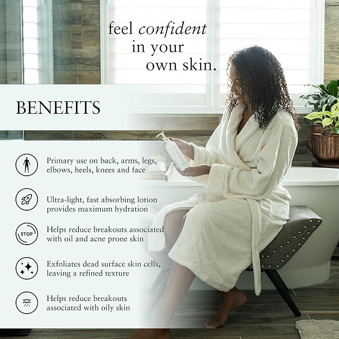 Perfect Image Gly + Sal Exfoliating Body Lotion, 8% Glycolic Acid and 2% Salicylic Acid Lotion Enhanced with Green Tea, Papaya, Bearberry, Licorice and Amino Complex-Velvo Beauty
