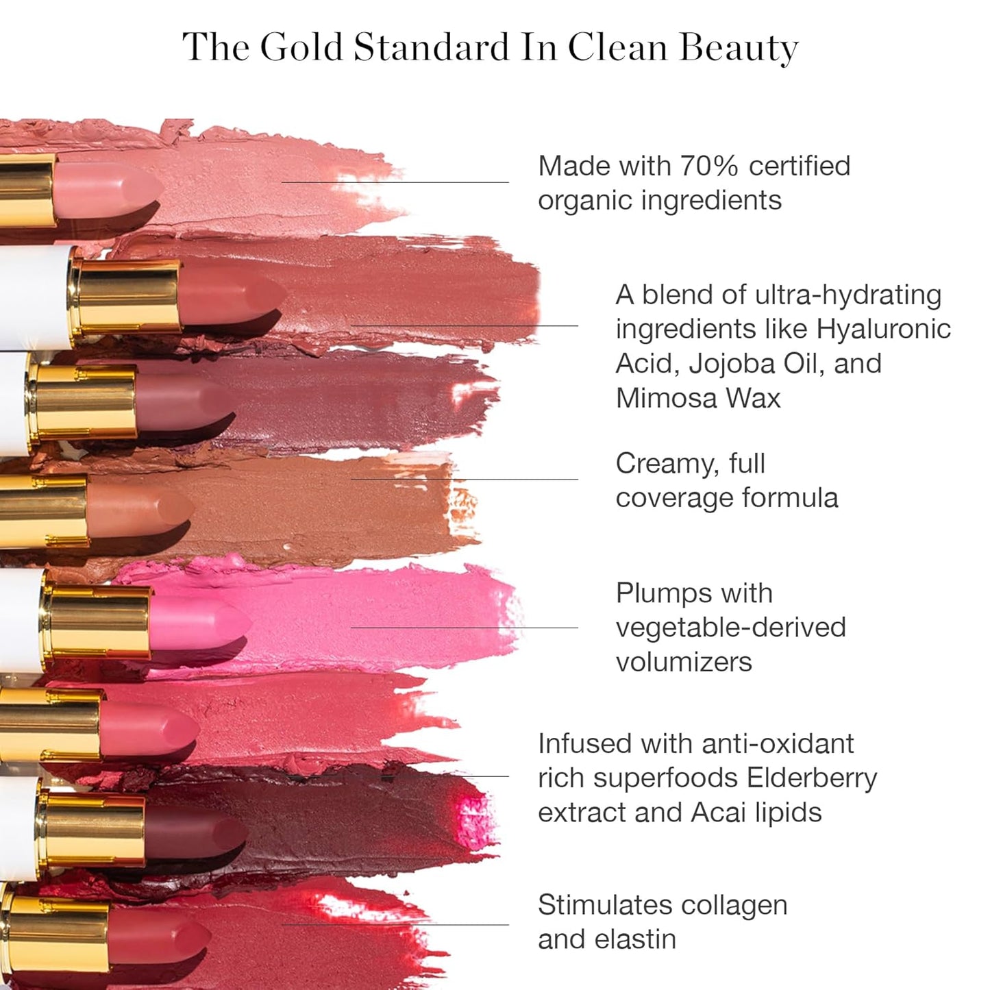 Ogee Full Bloom Sculpted Lipstick (Zuri - Modern Magenta) - Long Lasting Organic Lipstick with Jojoba Oil & Micro Hyaluronic Acid - 70% Organic Ingredients & Made in USA-Velvo Beauty