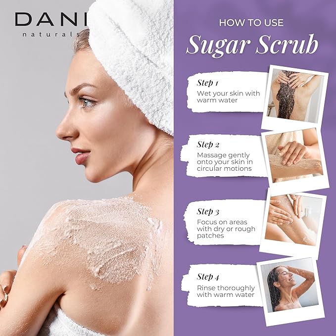 Naturals Sugar Scrub - Exfoliating Lemongrass Lavender with organic cane sugar and shea butter gently exfoliates and hydrates, leaving skin smooth and refreshed. 14 oz-Velvo Beauty