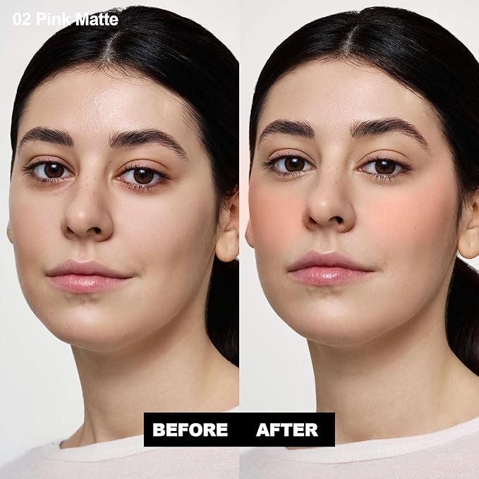 FV Long Lasting Powder Blush - Lightweight Smooth & Blendable Cheek Makeup, High Buildable Color, Transfer-Resistant Matte Finish (Pink Matte, 0.17 OZ)-Velvo Beauty