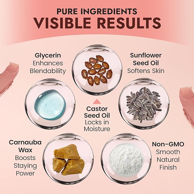 Organic Blush Tube, Rose - 100% Natural Vegan Cream Blush Sticks, Multi-Use Bronzer, & Highlighter for Lips, Cheeks & Eyes, Buildable Shimmer, Gluten-Free, Paraben-Free, Made in USA-Velvo Beauty