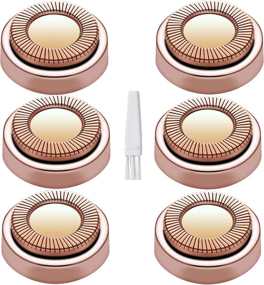 Facial Hair Remover Replacement Heads Gen 1 for Finishing Touch Flawless Facial Hair Removal,Effective Compatible with Flawless Shaver Tool for Women 18K Gold-Plated Rose Gold, 6 pcs,As Seen On TV.-Velvo Beauty
