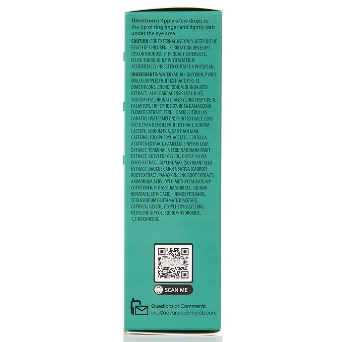 Advanced Clinicals Puffy Eye Under Eye Serum | Visible Anti Aging Brightening Vitamin C + Caffeine Serum Helps Improve Look Of Puffiness, Fine Lines, Dark Circles, & Uneven Skin Tone, 2-Pack-Velvo Beauty