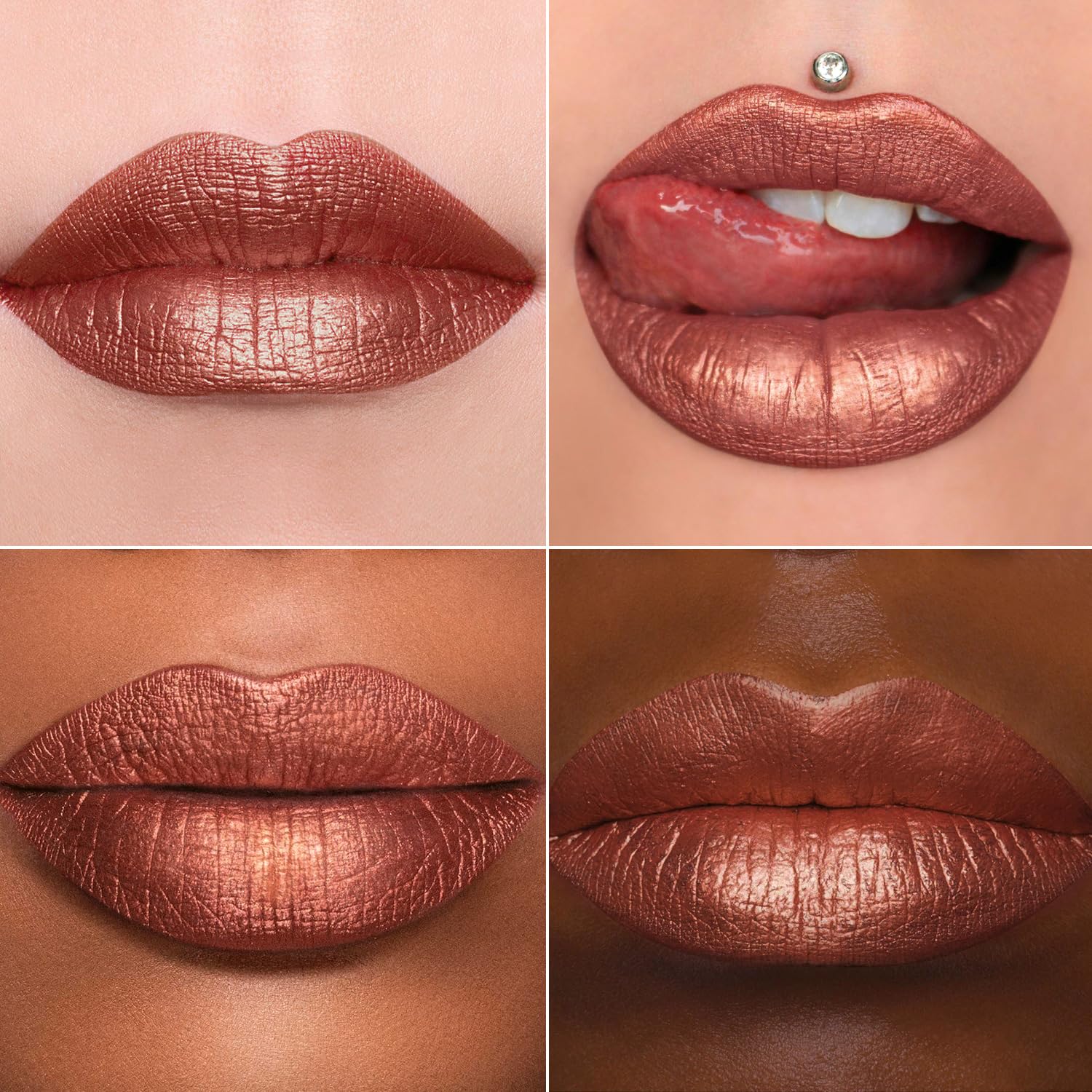MAKI YIKA Metallic Lipsticks Long Lasting Brown Lipstick for Women, High Shine Glitter Lipstick No Smudge Transferproof iquid Lip Gloss (BR09 Celebration)-Velvo Beauty