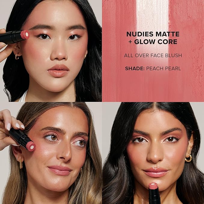 Nudies Matte + Glow Core All Over Face Blush Color - Peach Pearl-Velvo Beauty