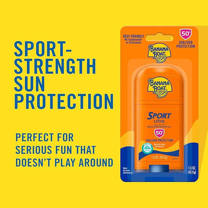 Banana Boat Sport Ultra SPF 50 Lip Sunscreen Twin Pack | SPF Lip Balm Pack & Sport Ultra, Reef Friendly, Broad Spectrum Sunscreen Stick, SPF 50, 1.5oz.-Velvo Beauty