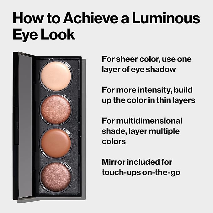 Revlon Crème Eyeshadow Palette, Illuminance Eye Makeup with Crease- Resistant Ingredients, Creamy Pigmented in Blendable Matte & Shimmer Finishes, 715 Precious Metals, 0.12 Oz-Velvo Beauty