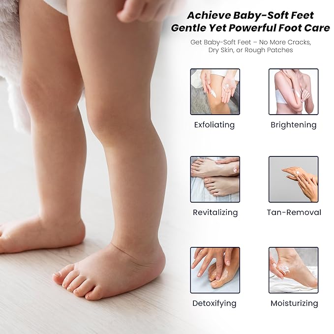 Exfoliating Foot Scrub with Pumice Stone powder - Gentle Moisturizing Foot Scrub for Dry Skin - Cracked Heel Repair for Smooth, Soft Feet - Pedicure Foot Spa 1 Pack-Velvo Beauty