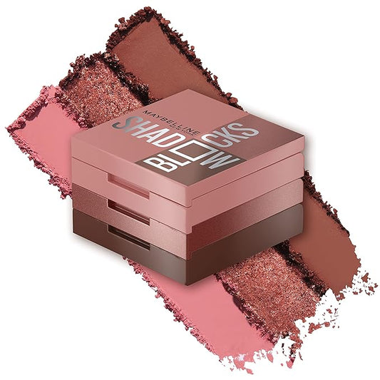 Maybelline New York Shadow Blocks Shadow Blocks Eyeshadow Palette, Stacked Eye Shadow Trio, West 4th & Perry St, 0.08 oz-Velvo Beauty