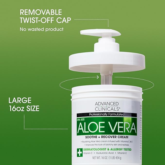 Advanced Clinicals Aloe Vera Lotion Skin Care Relief | Vitamin E Infused Hyaluronic Acid Moisturizer & Vitamin C Body Lotion For Women & Men Helps Improve Look Of Extremely Dry Skin, 16 Ounce, 2-Pack-Velvo Beauty