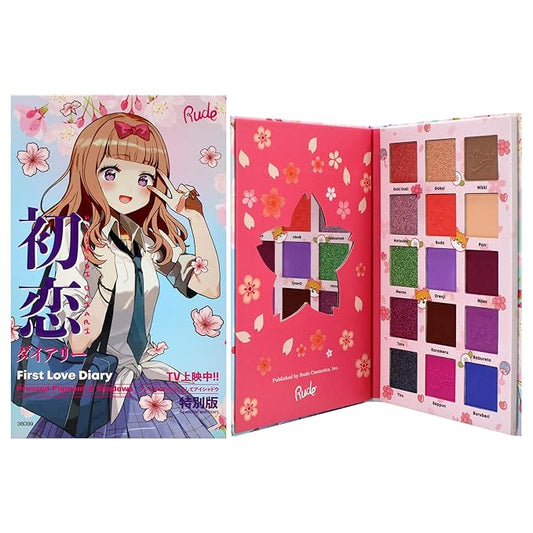 Manga Collection Pressed Pigments and Shadows Palette - First Love Diary by Rude Cosmetics for Women - 0.77 oz Palette-Velvo Beauty