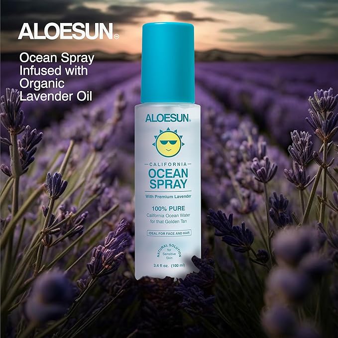 Ocean Spray | Pure California Sea Salt Water Face Mist Infused with Organic Lavender Essential Oil for Tanning | Hair & Scalp Exfoliating Solution | Facial Moisturizer | Travel Size 3.4 Fl Oz-Velvo Beauty