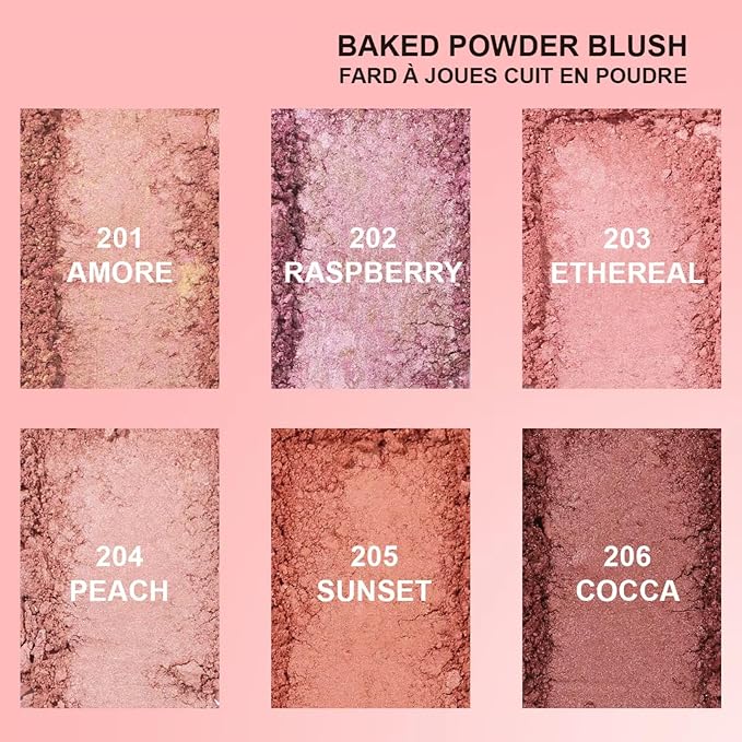 Baked Blush, Marbleized Blush for Cheeks, Shimmery Satin Finish Blushes Powder Palette, Buildable Color Natural Face Makeup Powder-Velvo Beauty