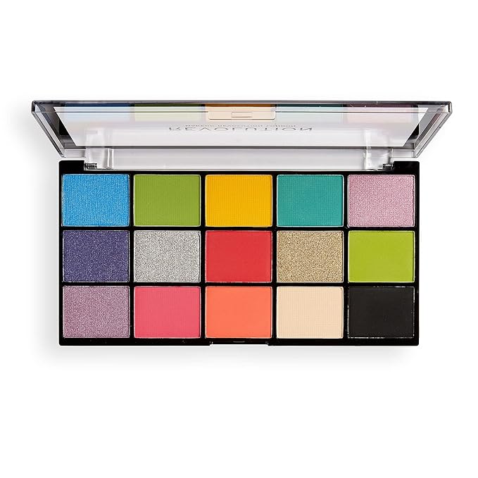 Makeup Revolution Reloaded Palette, Makeup Eyeshadow Palette, Includes 15 Shades, Lasts All Day Long, Cruelty Free, Euphoria, 16.5g-Velvo Beauty