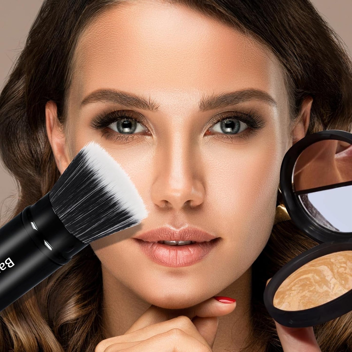 Foundation Makeup Brush Flat Top Kabuki Face Blush Liquid Powder Foundation Brush Retractable Travel Brush for Blending Liquid, Cream or Flawless Powder Cosmetics-Velvo Beauty