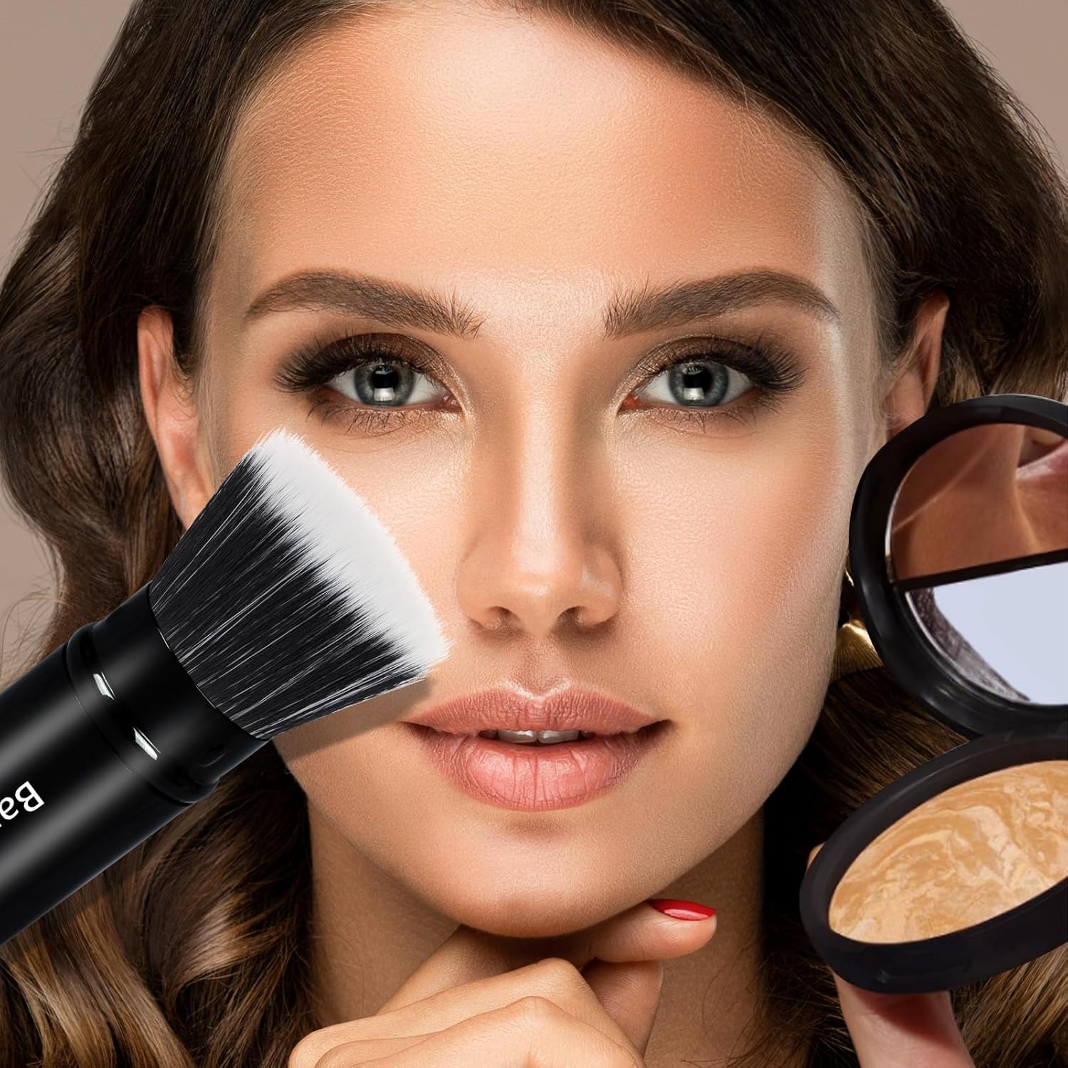 Foundation Makeup Brush Flat Top Kabuki Face Blush Liquid Powder Foundation Brush Retractable Travel Brush for Blending Liquid, Cream or Flawless Powder Cosmetics-Velvo Beauty