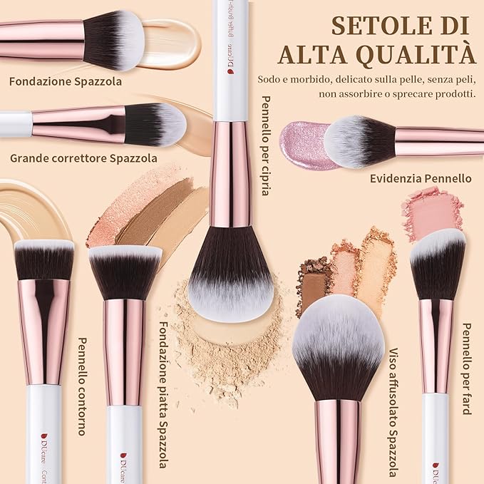 DUcare Makeup Brushes Set Professional 27Pcs Makeup Brushes Premium Synthetic Kabuki Foundation Blending Face Powder Blush Concealers Eye Shadows Make Up Brushes Kit White-Velvo Beauty