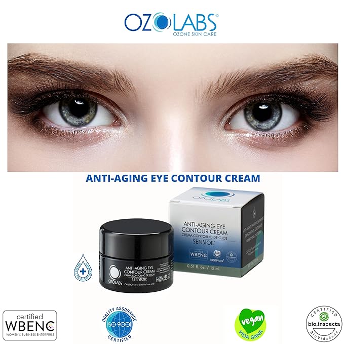 OZOLABS ® | ANTI-AGING EYE CONTOUR CREAM | With the benefits of certified organic ozonated oils | ISO 9001 | 0.5 fl. oz.-Velvo Beauty