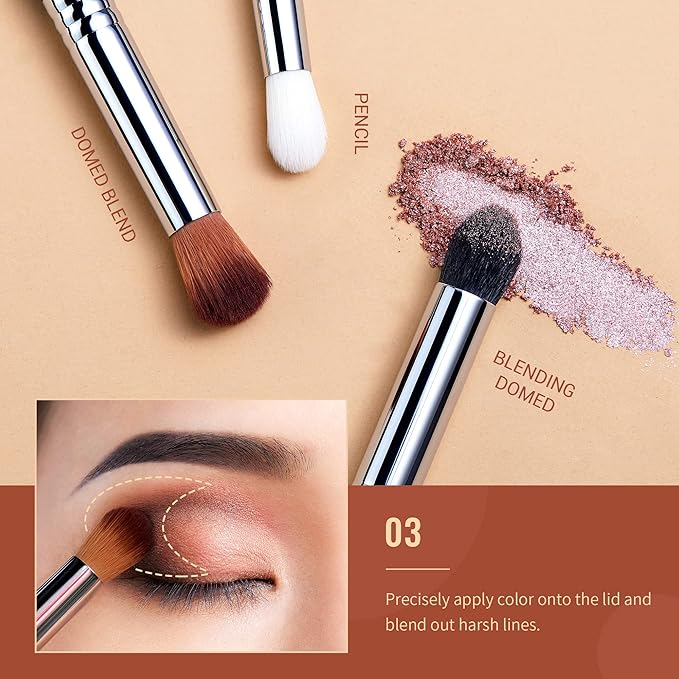 Jessup Eyeshadow Brush Set Professional Eye Blending Brushes for Lid Small Fluffy Soft Eye Brushes 10pcs, T331-Velvo Beauty