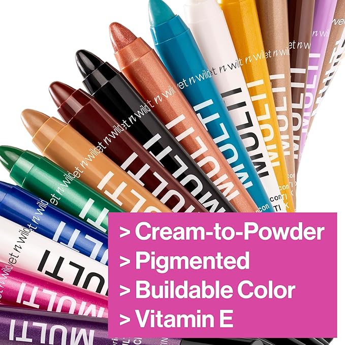 wet n wild Color Icon Cream Eyeliner Eyeshadow Multi-Stick, Moisturizing, Nourishing Velvety Cream-to-Powder Buildable & Blendable Formula, Cruelty-Free & Vegan - Poppy-lar-Velvo Beauty