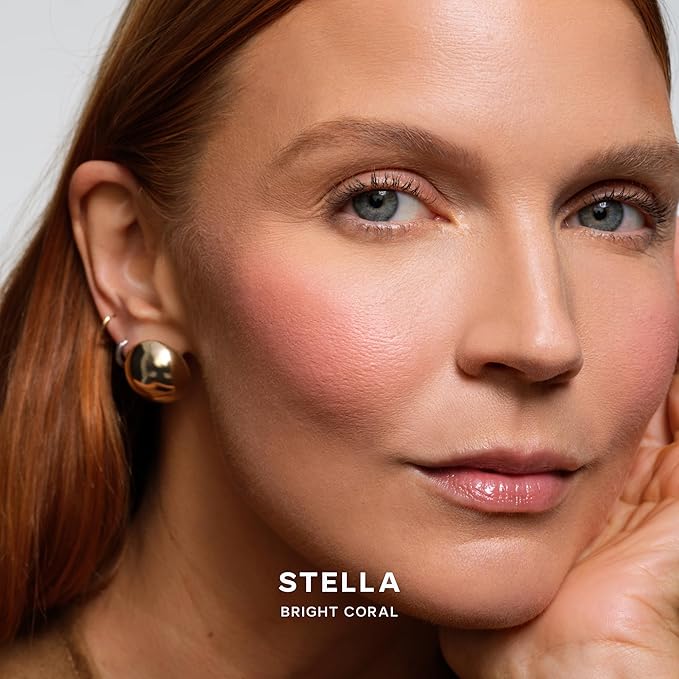 Saie SuperSuede Baked Blush - Talc-Free Powder Blush for All Day Wear - Enriched with Plant-Derived Squalane + Glycerin to Help Moisturize Dry Skin - Stella (0.1 Ounce)-Velvo Beauty