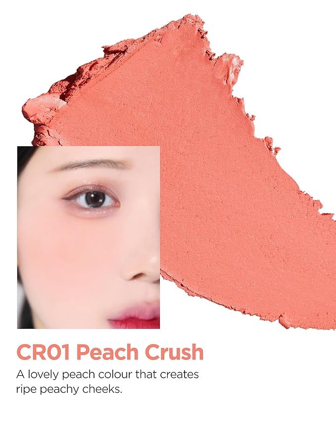 THESAEM Jelly Blusher CR01 Peach Crush - Velvety Finish Soft Jelly Powder Cheek - Easy Blending Formula- Lightweight, Smooth, Natural Buildable Blusher-Velvo Beauty