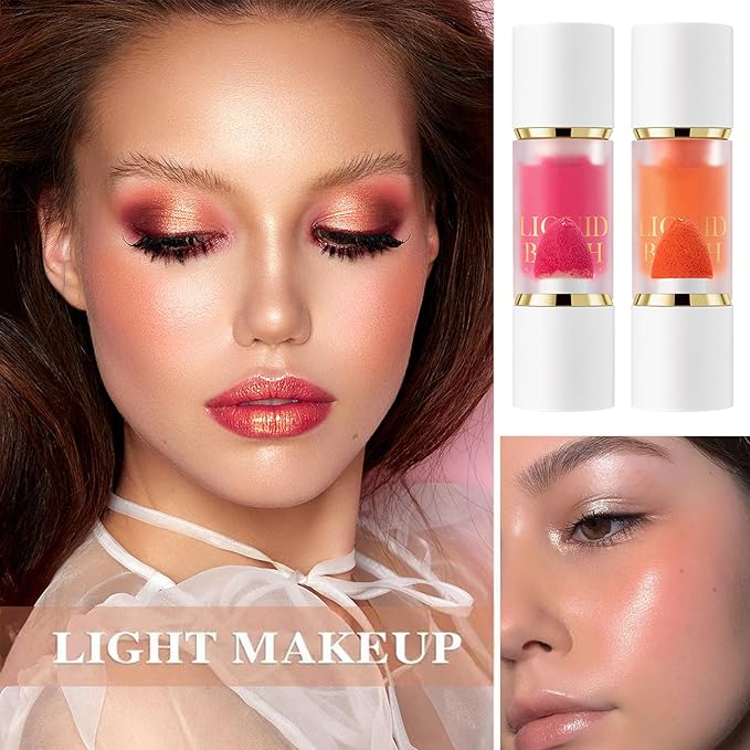 2 Colors Blush Stick,Multi-Use Cream Blush,Waterproofing Highly Pigmented Makeup Stick,Moisturizing Makeup Cream Set A4-Velvo Beauty
