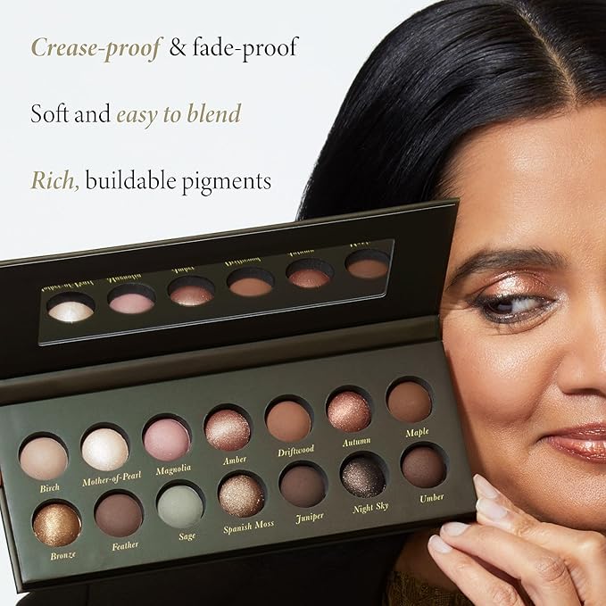 LAURA GELLER NEW YORK The Delectables Earthy Essentials Baked Eyeshadow Palette | 14 Pigmented Eyeshadows Blendable Natural Look-Velvo Beauty