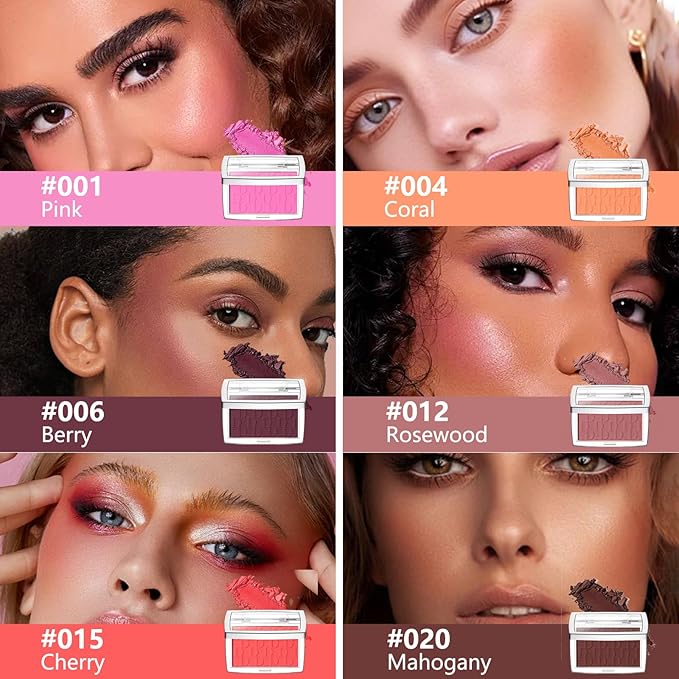 Embossed Blush, Palette Pink Dark Powder Blush Palette-Velvo Beauty