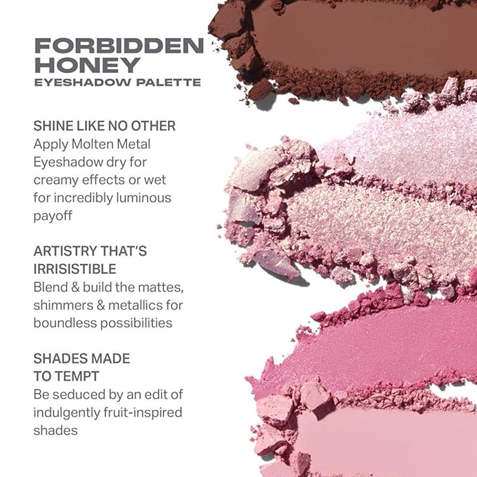 Morphe Forbidden Honey Artistry Palette - Foil-Effect Eyeshadow Palette with Matte, Shimmer & Foil Finishes - Pink & Brown Eyeshadow with Luminous Payoff (0.35 oz)-Velvo Beauty