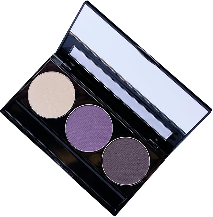Off White, Matte Medium Lavender Violet, and Matte Deep Purple Vegan Eyeshadow Trio Palette; Talc, Paraben & Cruelty Free-Velvo Beauty