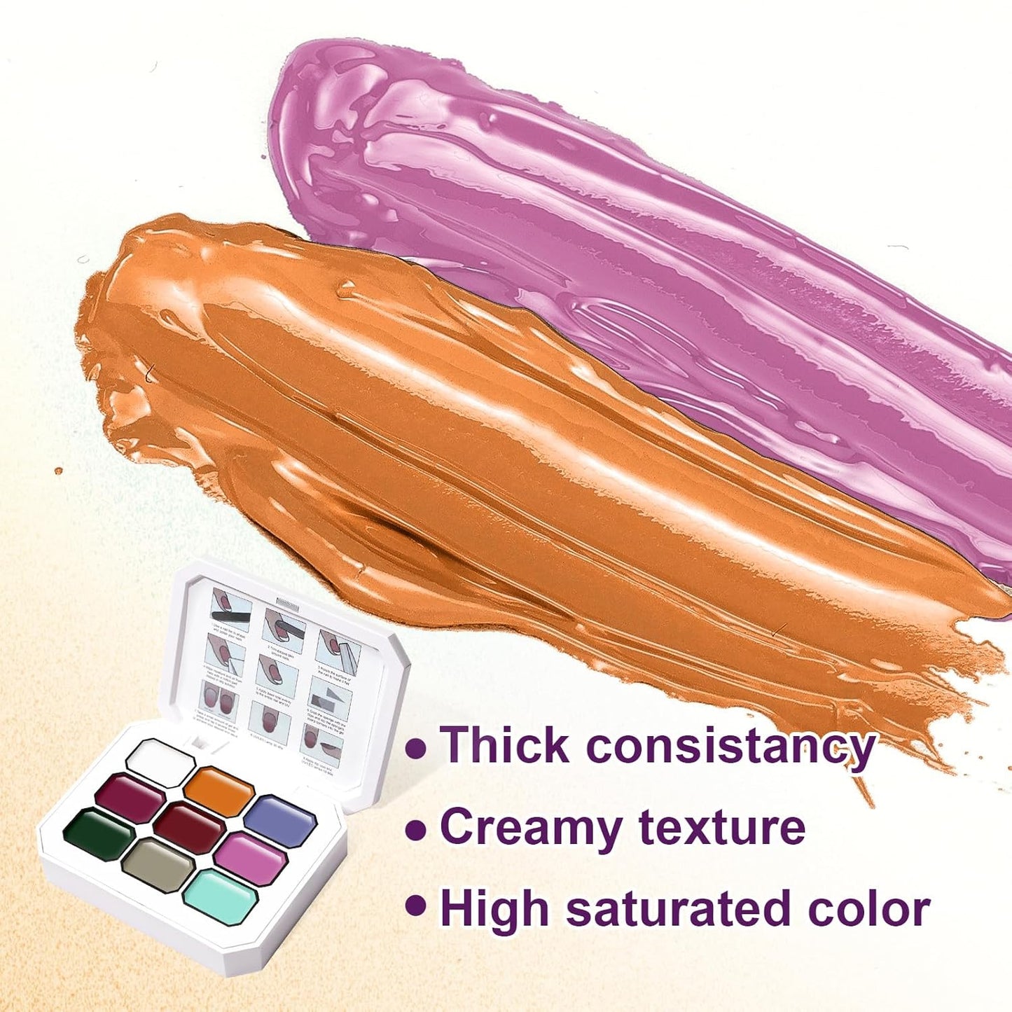 Gradient Painting Gel, 9 Colors Ombre Gel Nail Polish Brown Red Sponging for Pigment Pat Aura Nails French Manicure Long-lasting Soak of UV Home Salon DIY Nail Art Foreign Landscapes-Velvo Beauty