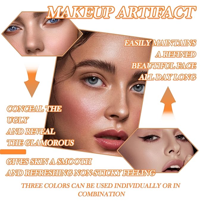 3 Colors Correcting Concealer Makeup Cream Contour Palette,Cream Makeup Palette,Contouring Foundation Highlighting Concealer Palette with Bursh,Professional Concealer Foundation Palette for Women-Velvo Beauty