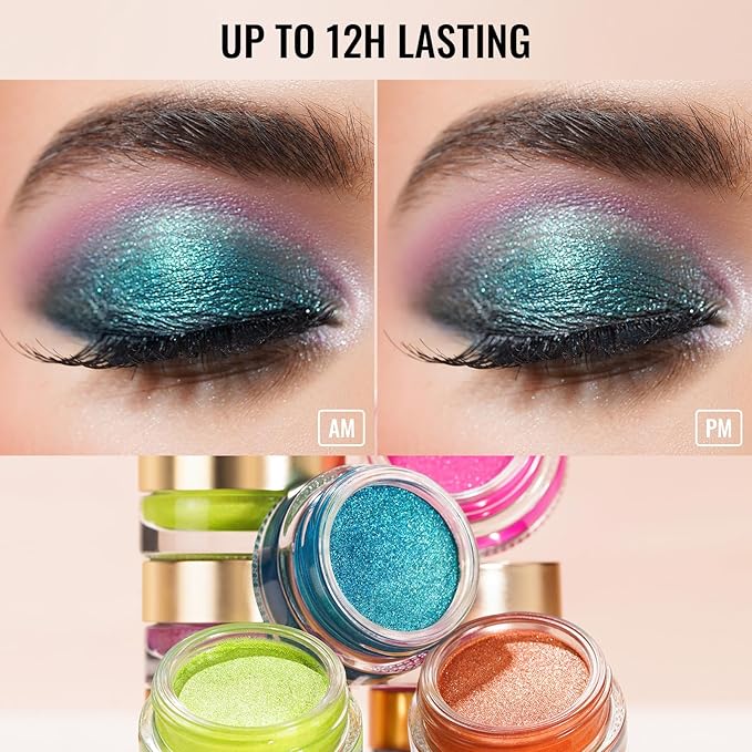 Oulac Shimmer Cream Eyeshadow also for Highlighter Blendable Eye Shadow Waterproof&Long Lasting with Moisturizing Formula Soft Shimmer Eye Make-up,Vegan & Cruelty-Free,6g P07-Velvo Beauty