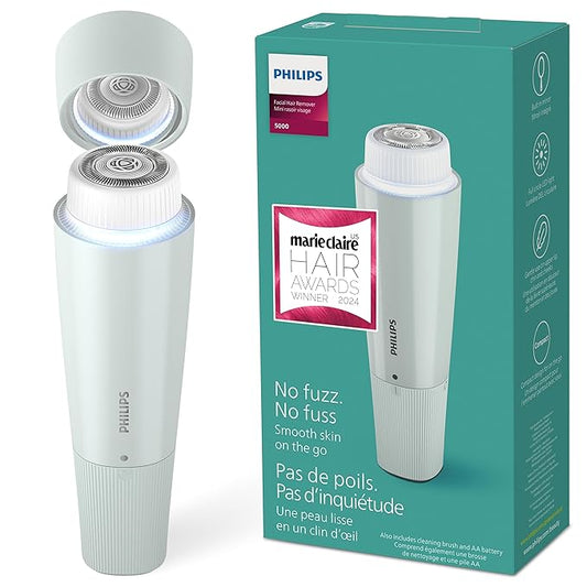 Philips Beauty Series 5000 Electric Shaver and Personal Groomer for Women, Cordless & Compact, Hypoallergenic Head, Gentle & Quick Hair Removal Easy Touch Ups, Mint Green, BRR474/00-Velvo Beauty