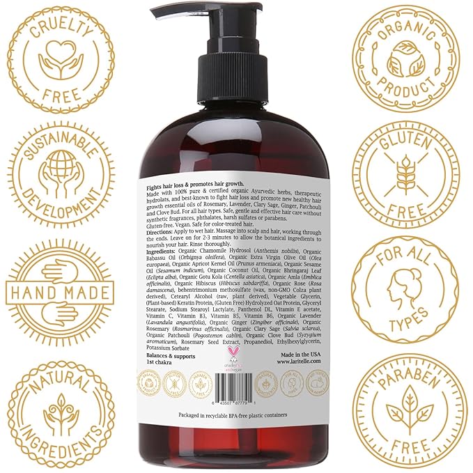 Organic Anti-Thinning Conditioner | Fortifying, Strengthening & Rejuvenating | Prevents Hair Loss and Shedding, Promotes New Hair Growth | Ayurvedic Herbs, Lavender, Ginger, Rosemary-Velvo Beauty