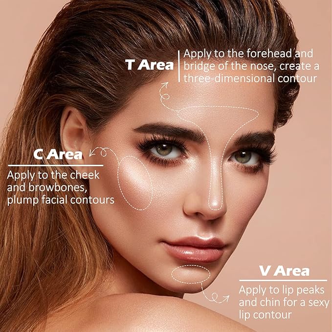 Erinde Pearl Shimmer Glitter Highlighter Highlight Makeup Contour Powder, Silver Highlighter Face Illuminator Highlighter, Highlighter Makeup iluminadores Illuminator for Face Body Cheek-Velvo Beauty