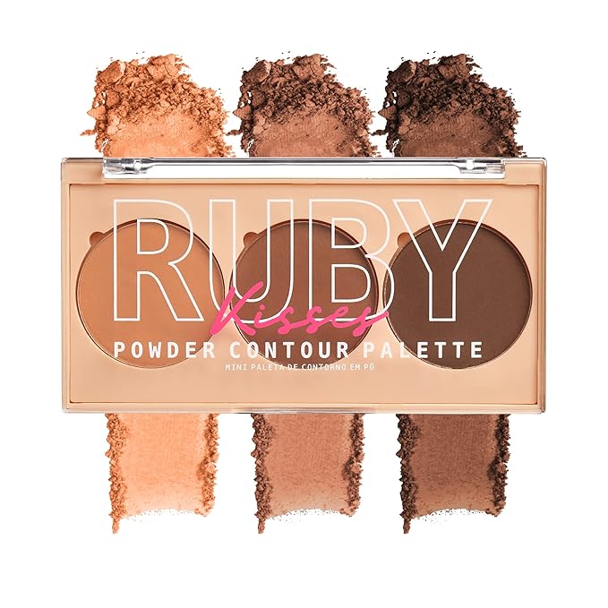 Ruby Kisses Contour Palette 3-in-1 Contour, Conceal, Highlight All-In-One Mini Palette, Long-Lasting, Easy to Blend Powder Contour Palette for All Skin Type-Velvo Beauty