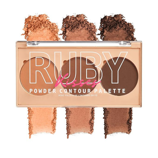 Ruby Kisses Contour Palette 3-in-1 Contour, Conceal, Highlight All-In-One Mini Palette, Long-Lasting, Easy to Blend Powder Contour Palette for All Skin Type-Velvo Beauty
