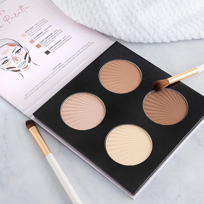 ELLEN TRACY Contour Palette, Full Coverage, Highlight, Illuminate, Light Contour and Dark Contour, Contour Makeup Palette for Women and Girls-Velvo Beauty