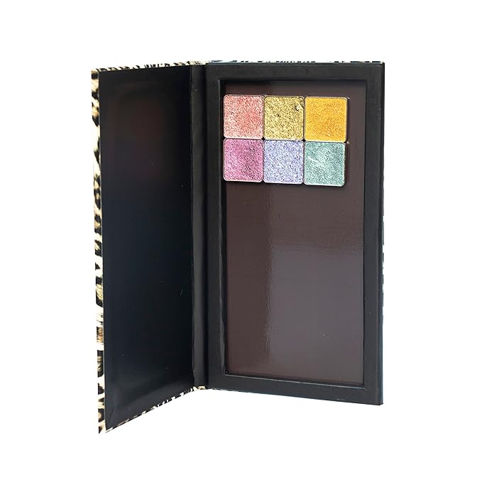 Mermaid Empty Magnetic Palette, Fish scale Empty Magnetic Palette for Highlighters Eyeshadows Lipstick Blush Powder Rectangle Large size (Leopard Grain)-Velvo Beauty