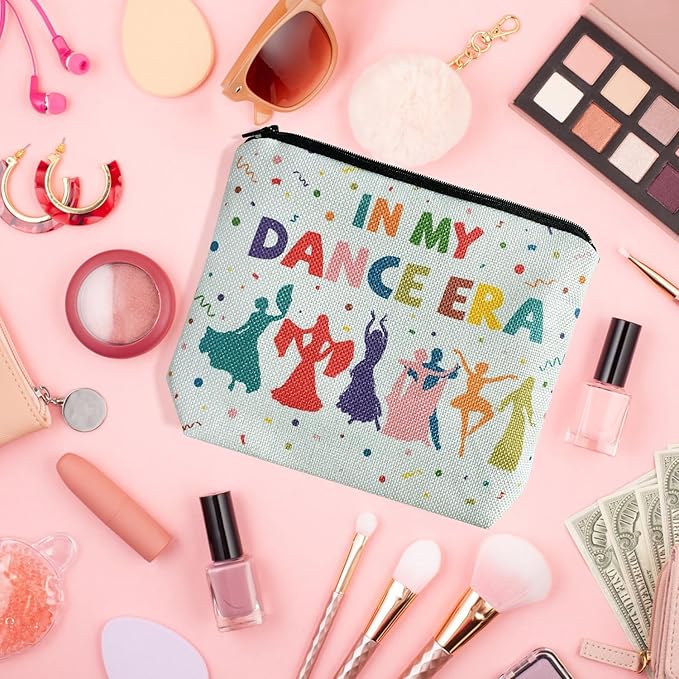 My Dance Era Canvas Zipper Cosmetic Bag, Small Makeup Bag for Women, Friends, Daughter, Sister for Dancers, Dancer Birthday Gifts for Girls (Blue)-Velvo Beauty