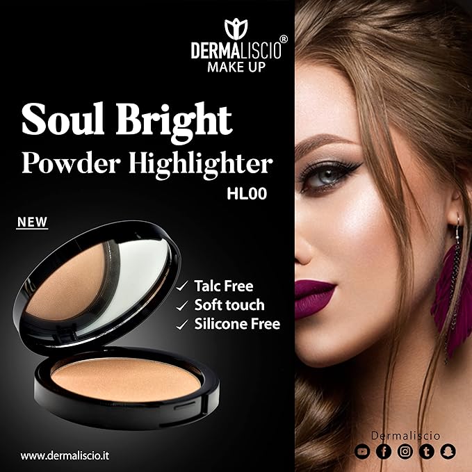 DERMALISCIO Natural glow soul bright highlighter – Highlighter Makeup powder – Natural and Subtle glow – Powder face makeup compatible and easy to use-Velvo Beauty