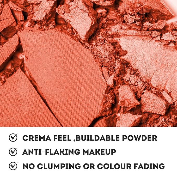 Face Blush for Cheeks Waterproof Cream Blush makeup, Soft Face Blush Natural Makeup Lightweight & Natural Matte Finish Long Lasting Makeup Easy to Smudge and Apply Blushes for Beginne(Coral Orange)-Velvo Beauty