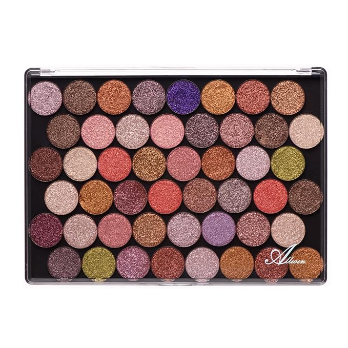 XL Large Empty Magnetic Transparent Plastic Eyeshadow Makeup Palette with 20Pcs Adhesive Empty Palette Metal Stickers for Eyeshadow Lipstick Blush Powder-Velvo Beauty