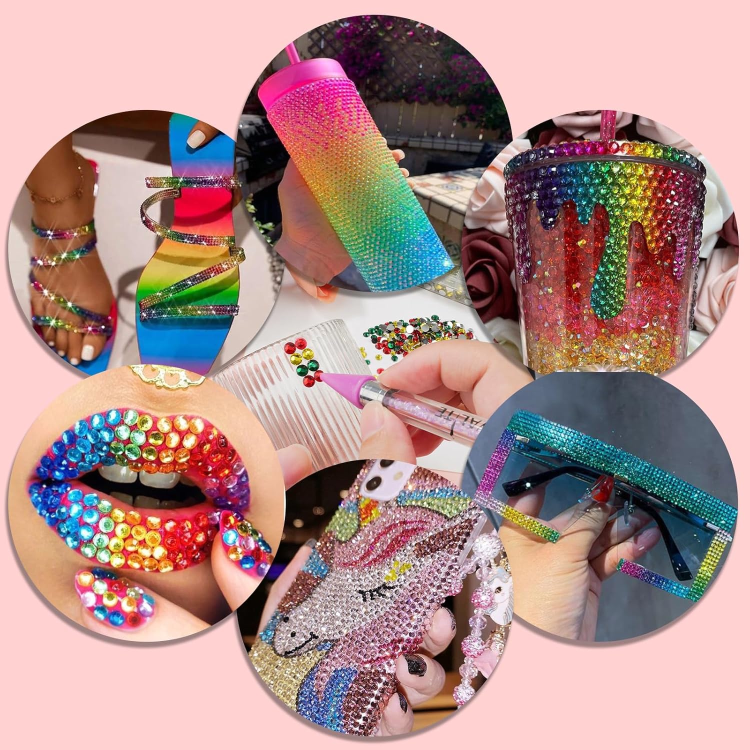 Canvalite 25000PCS Resin Jelly Rhinestones for Crafting, Christmas Flatback Gems, Bedazzling Crystal with 5x2.5g B7000 Jewelry Glue and Tweezers Dotting Pen for DIY Crafts Clothing Shoes Nail Art-Velvo Beauty