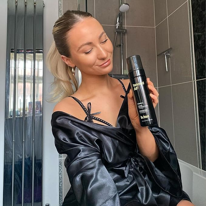 b.tan Dark Self Tanner Mousse | Get Tanned - Best, 1 Hour Express Sunless Tanning Foam, No Fake Tan Smell, Ultra Dark Bronzing Glow, Face & Body, Vegan, Cruelty Free, 6.7 Fl Oz-Velvo Beauty