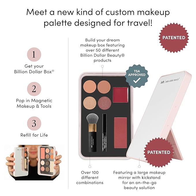 Billion Dollar Brows Beauty Box, All-in-One, Customizable, Sustainable, Convenient, Full Face Makeup Palette, Cruelty Free (Beauty Box)-Velvo Beauty